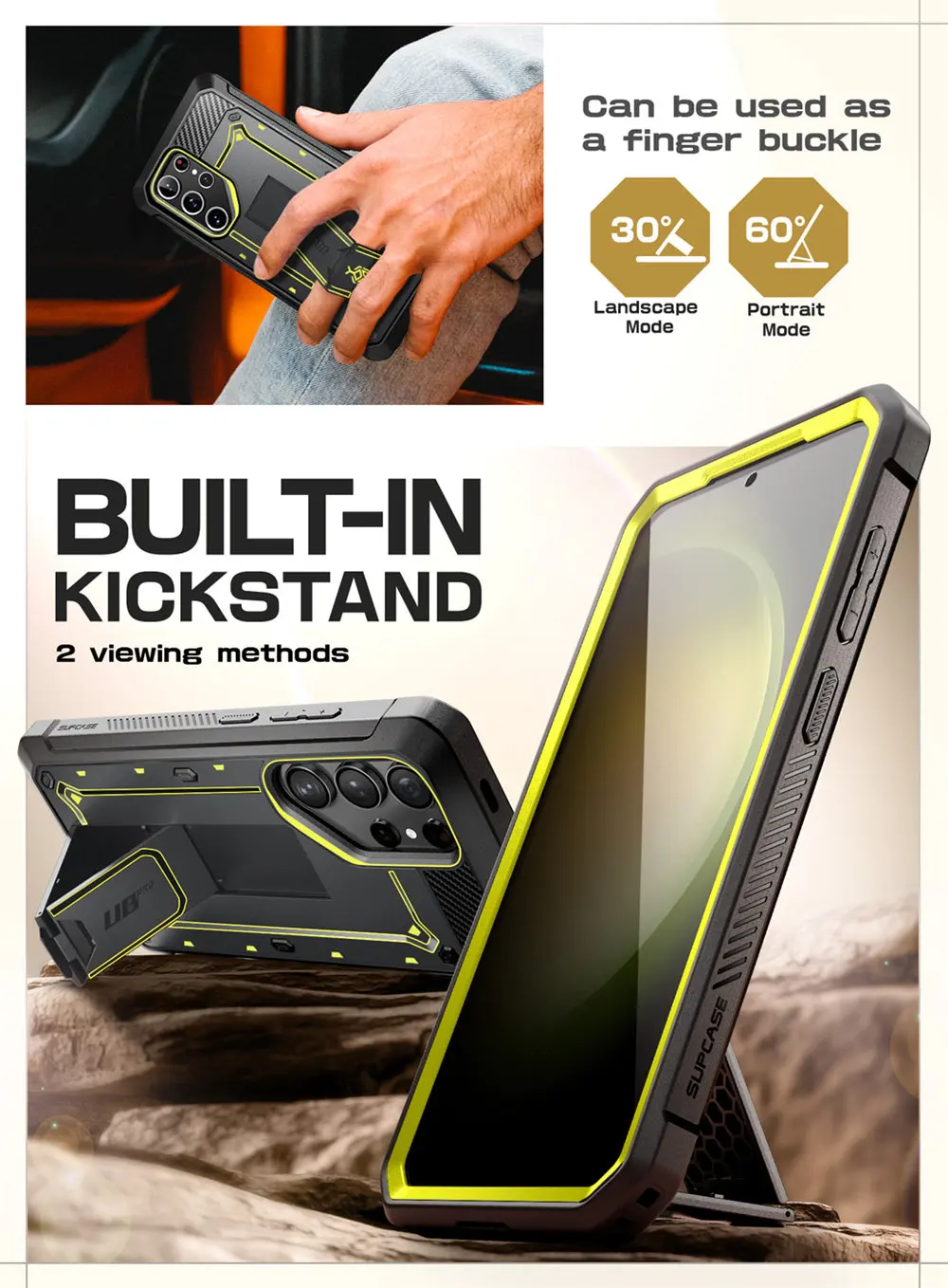 For Samsung Galaxy S24 Ultra Case 2024 SUPCASE UB Pro Full-Body Dual Layer Rugged Belt-Clip Case with Built-in Screen Protector