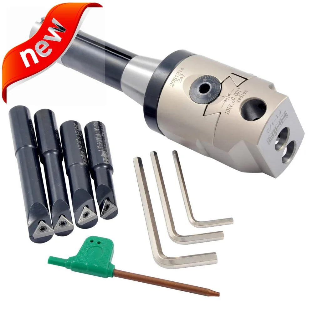 

1001-0201 Набор инструментов с 2 расточными головками и 4 стержнями для хвостовика R8