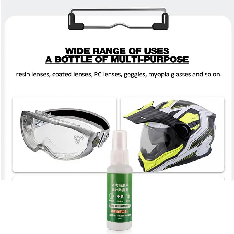 Swim Goggle Anti Fog Spray 50ml Lens Cleaner Spray Anti-Fog Agent Clear Sight Defogger Spray With Long Lasting Effect For