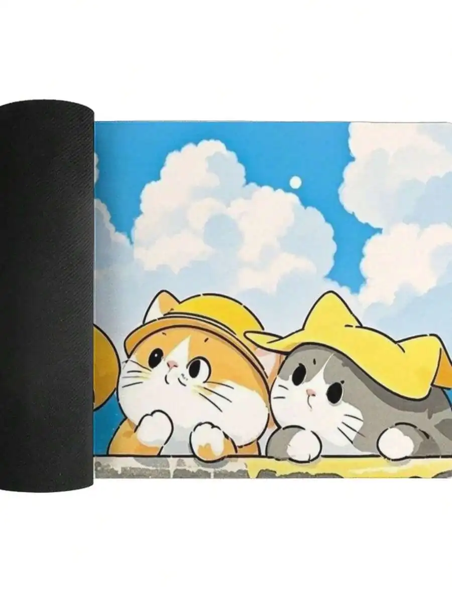 

Cute Cat Mouse Pad With Rubber Backing For Gaming And Office Use