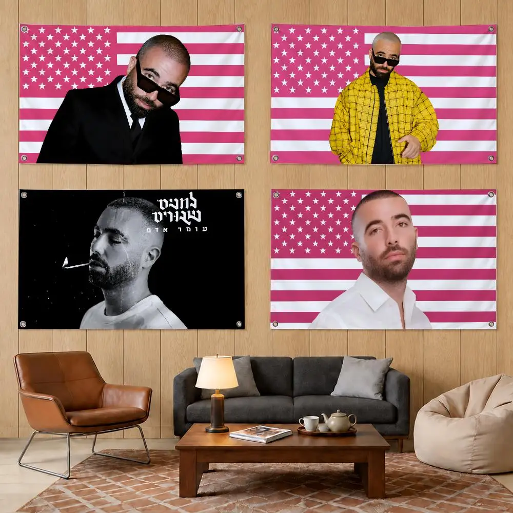 Omer Adam Israeli Pop Singer Flags Decorative Banners Suitable For Outdoor Camping Family Parties And Garden Walls Gift