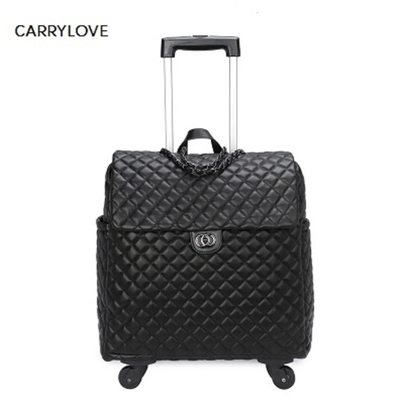 CARRYLOVE High Quality Fashion 18 Inch Portable Female Luggage Spinner Brand Travel Suitcase/Handbag/Bag