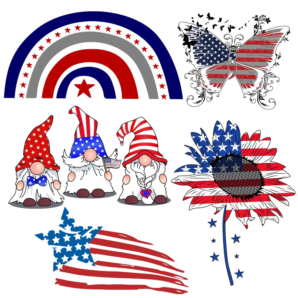 Usa Independence Day Flag  Iron on Patch Heat Transfers for Clothing Patches Termoadhesivos  Appliques for Clothing  Patches