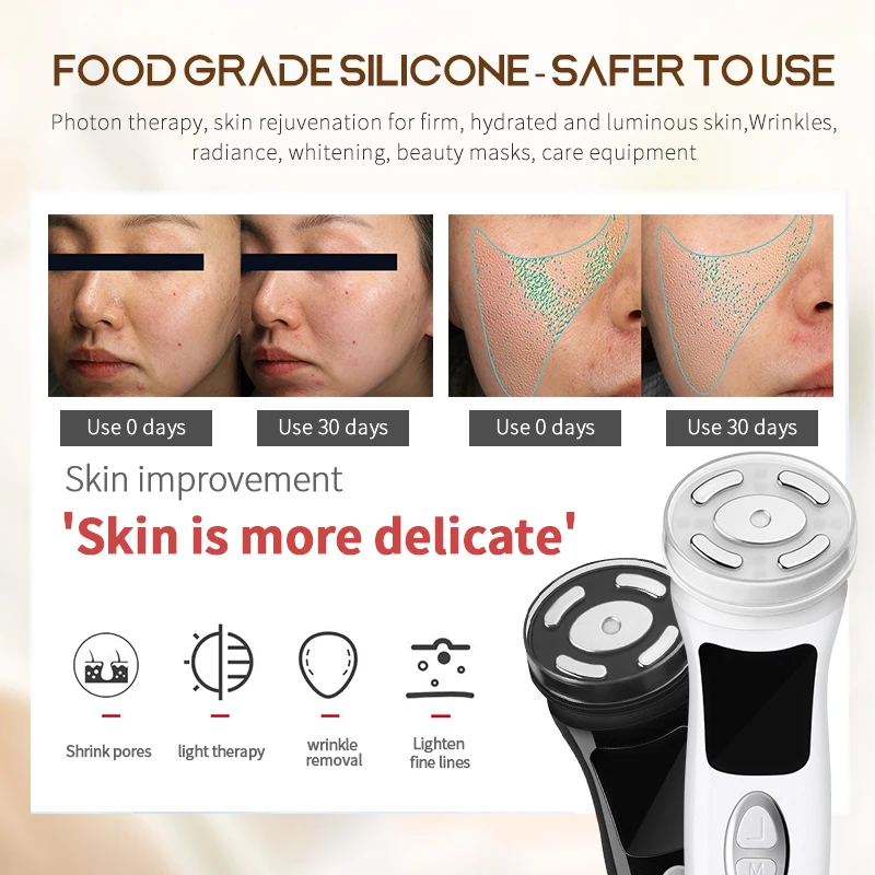 Mini máquina de elevação hifu ems, quente, ultrassônica, massagem facial e ocular, aperto da pele, hidroterapia doméstica, equipamento de beleza