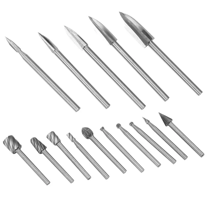 A84X-15 Pieces Wood Carving And Engraving Drill Bit Set, Engraving Drill Accessories Bit For DIY Wood Crafts Supplies