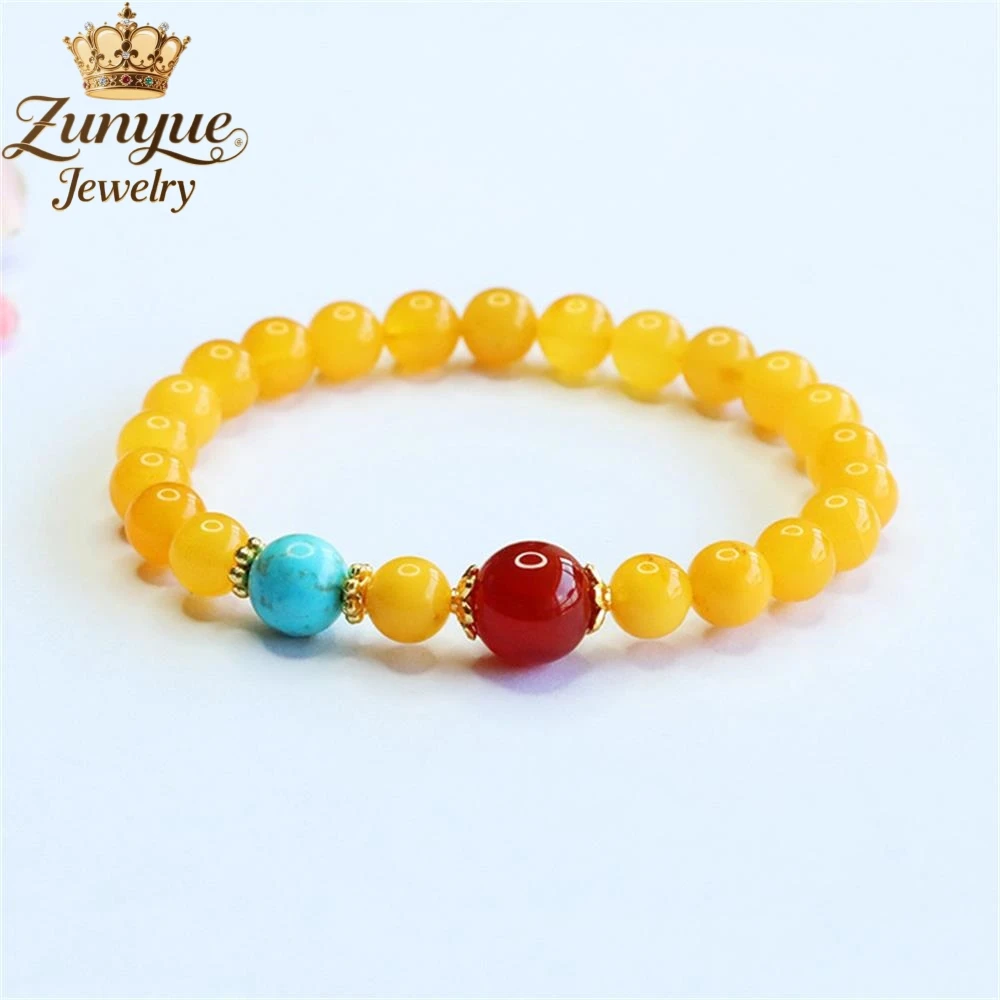 

Natural Chicken Fat Yellow Amber Red Agate Bracelet Luxury Quality Jewelry Fashion Jewelry Exquisite Elegant Charms Popular Gift