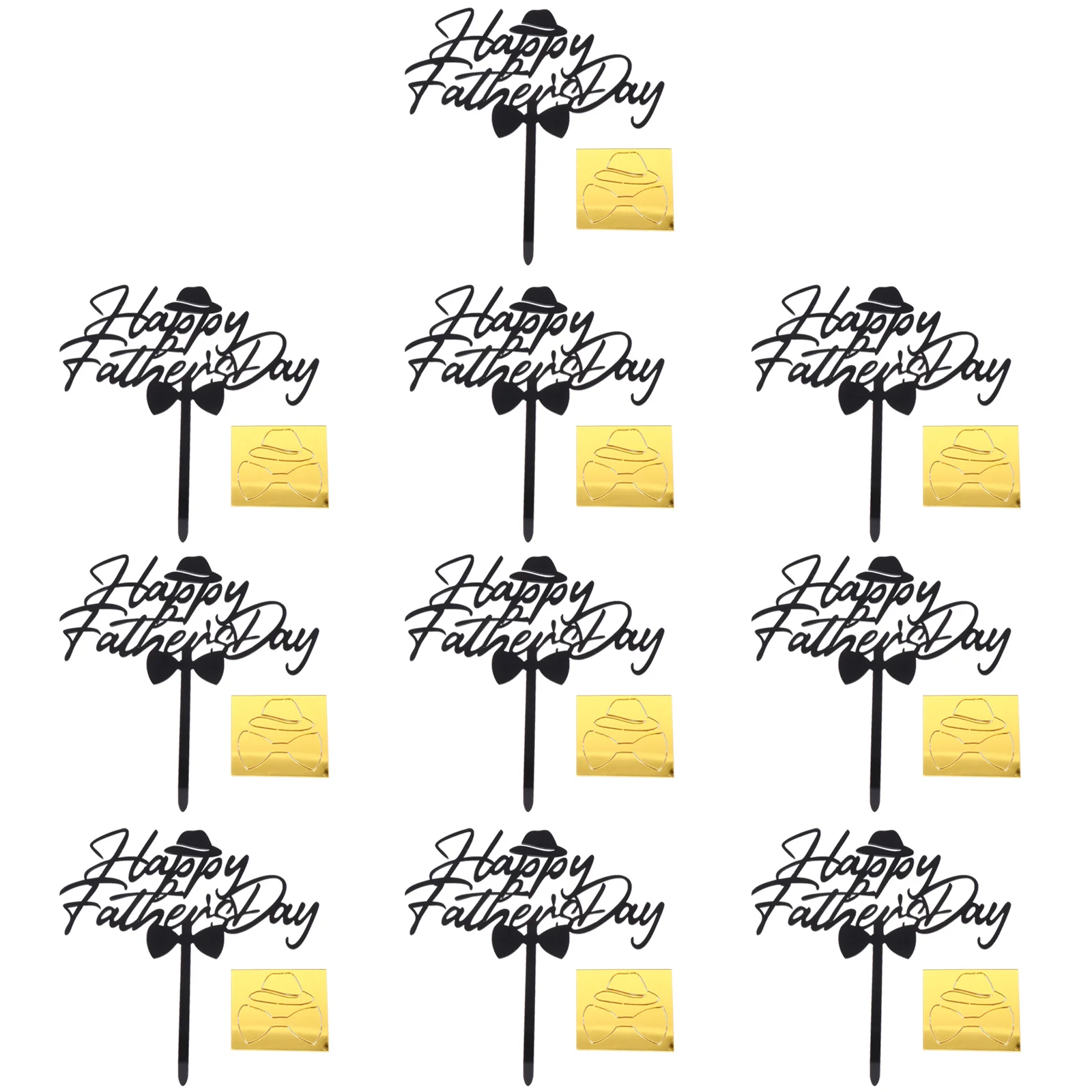 

10Pcs Cake Toppers Acrylic Picks Strong Design Perfect for Father's Day Cake Decoration Party Supplies