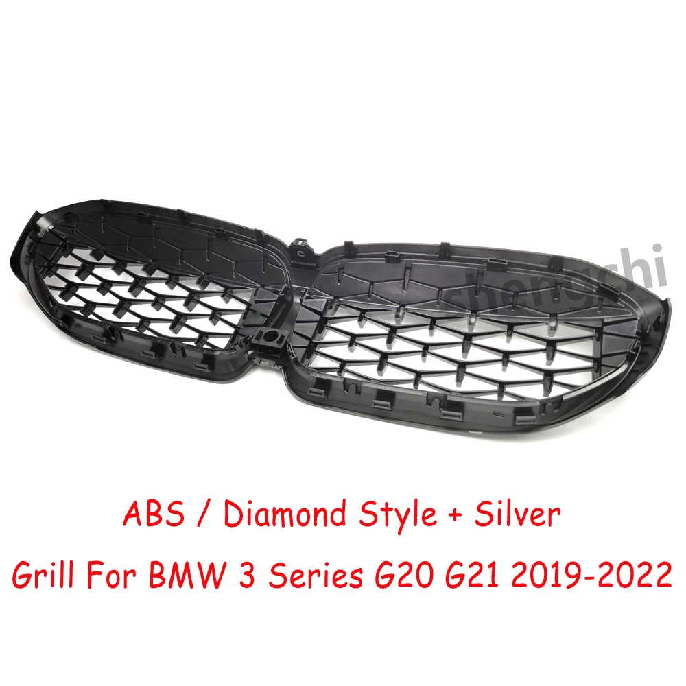 G20 Pre-lci ABS Diamond Silver Grill for BMW 3 Series G20 G21 318i 320i 330i M340i 320d 330d M340d Front Bumper Grille 2019-2022