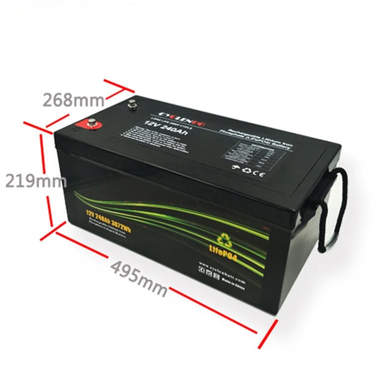 Deep cycle lithium battery 12v 240ah lifepo4 battery for solar storage and power