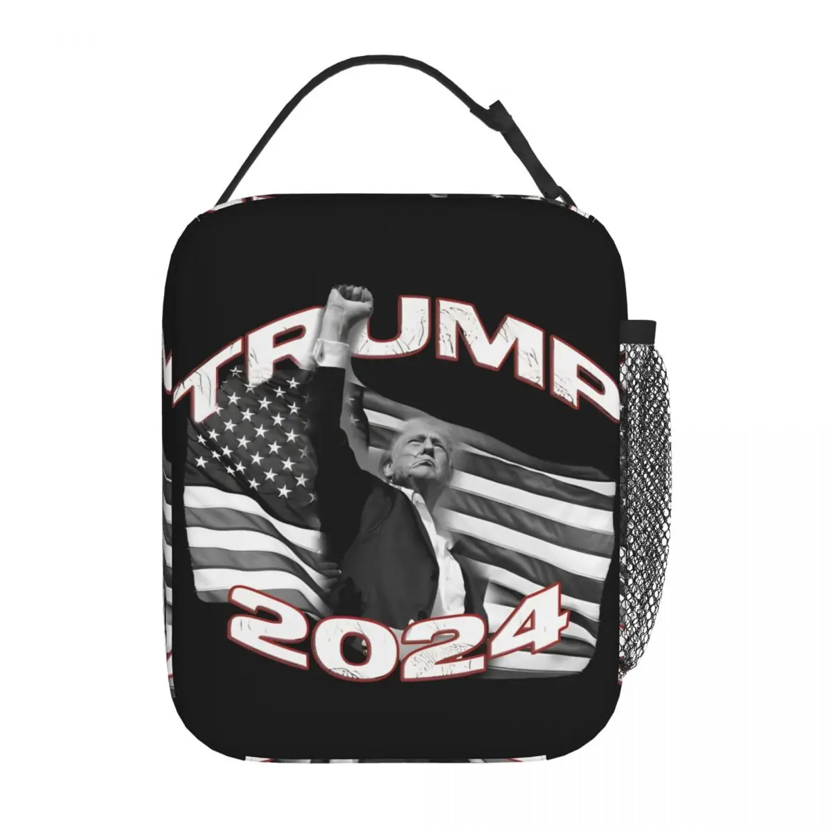 Trump Shooting 2024 Insulated Lunch Bag Fight for America Food Bag Portable Thermal Cooler Lunch Boxes For Picnic