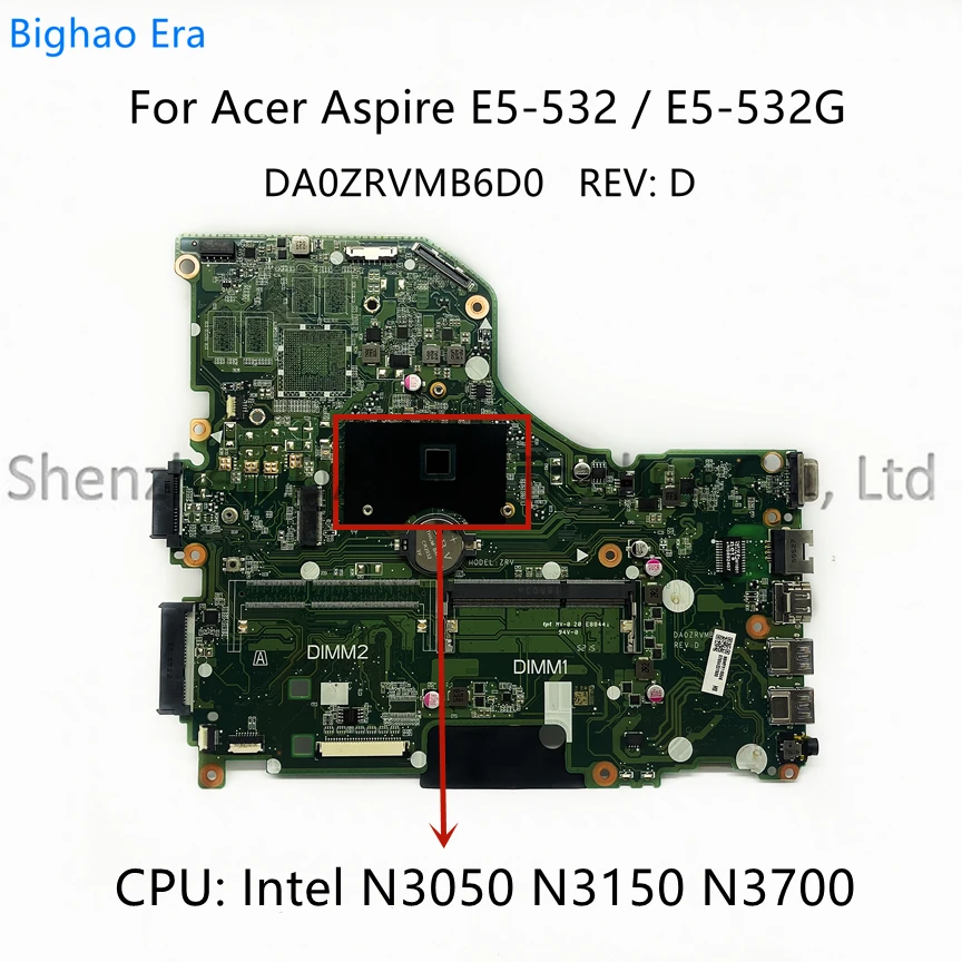 

DA0ZRVMB6D0 для Acer Aspire E5-532-C7K4 E5-532 E5-532G Материнская плата ноутбука с N3050 N3150 N3700 CPU NBMYW11001 NB.MYW11.004