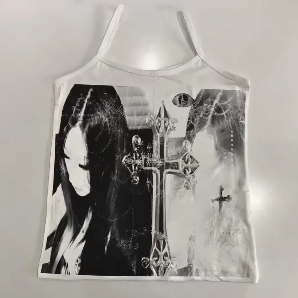 

Y2k Fashion Style Gothic Punk Tank Vintage Graphic Tank Women Fairy Trash Clothes Vest Emo girls Crop tops Summer 2000s Top