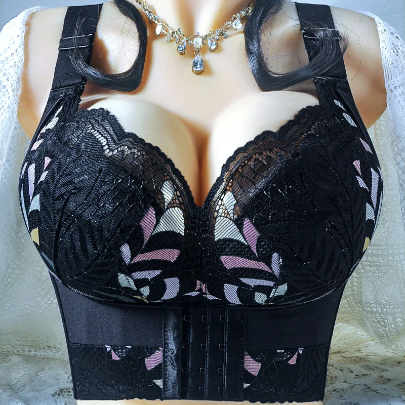 

Women Plus Size Comfortable Bra No steel rings Sexy Push Up Seamless Bra Hide Back Fat Shaper Adjust Underwear C D E Cup