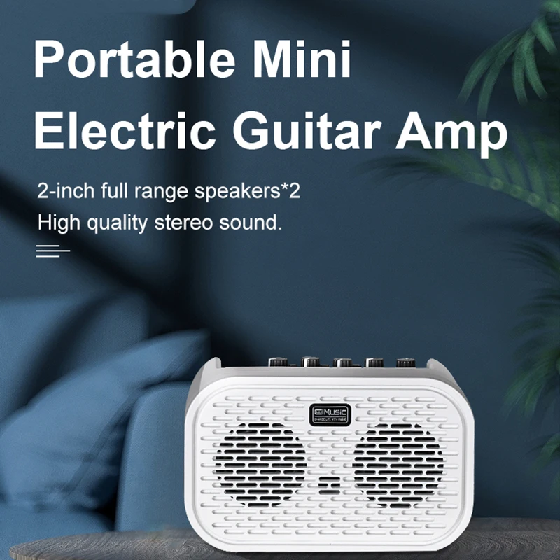 Coolmusic UNIQUE-MINI 10W Electric Acoustic Guitar Amplifier Powered Portable Bluetooth Speaker with Distortion Delay Effects