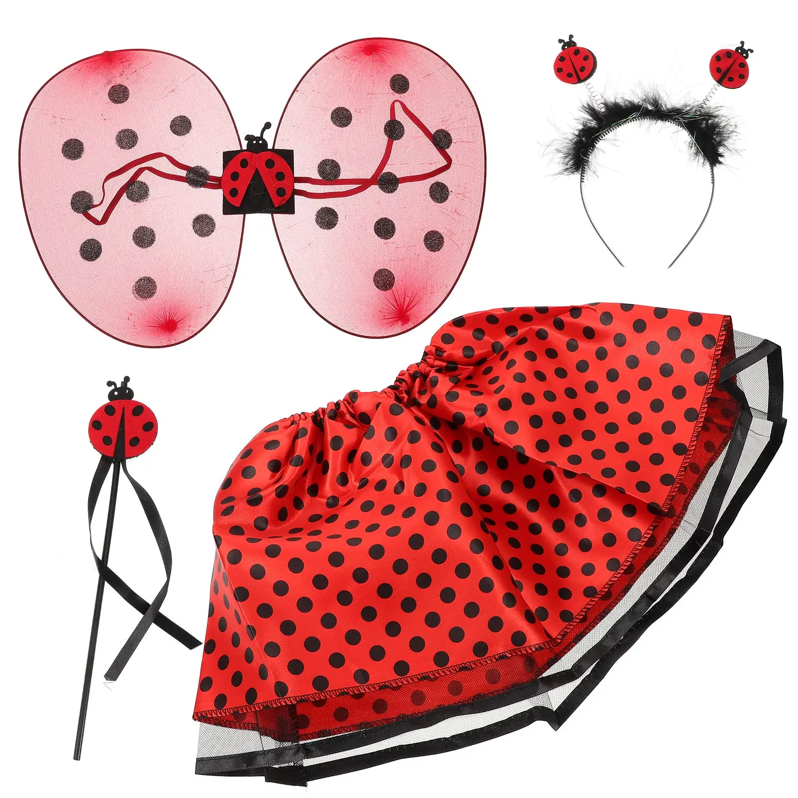 

Ladybug Performance Costume Child Suit Costumes Children Dress Kids Holiday Party Kit Cartoon Girl Clothes Cosplay