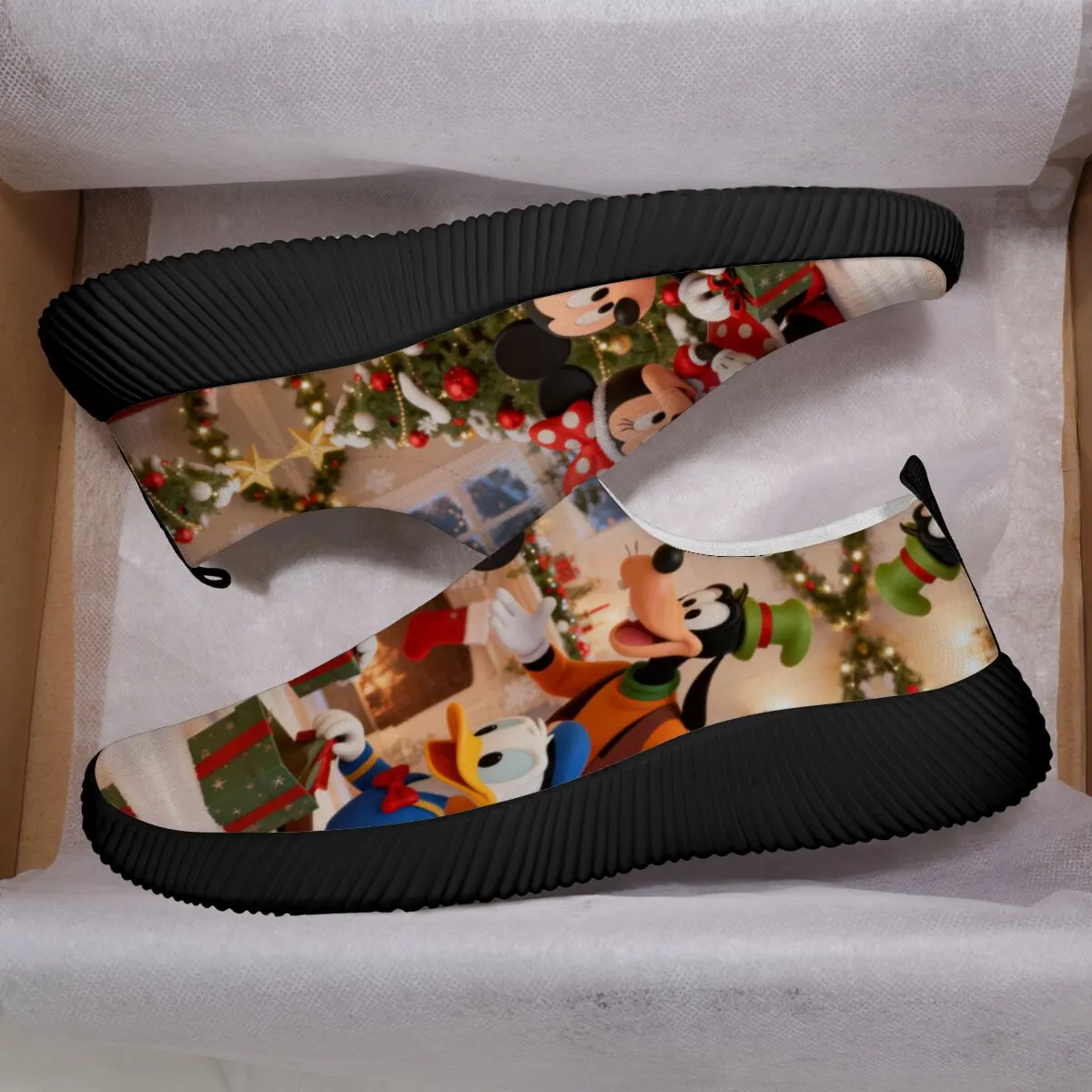 

New Casual Lightweight Flat Loafers Shoes Disney Goofy Donald Duck Christmas Women Flats Trendy Shoes for Women Zapatos De Mujer