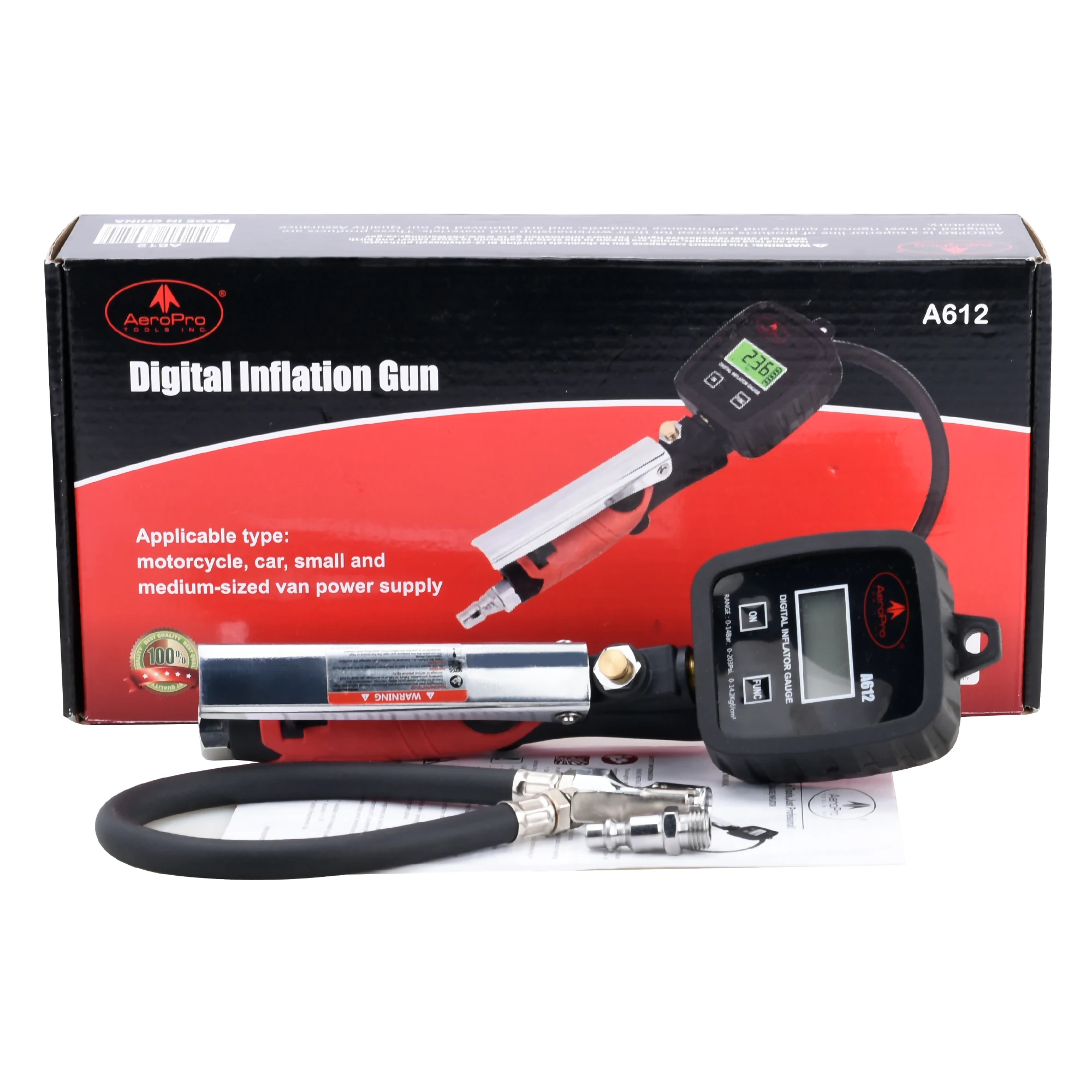 AEROPRO Tools Digital Tire Inflator with Pressure Gauge 203 PSI Air Chuck Compressor Accessories for Automotive Industrial Use