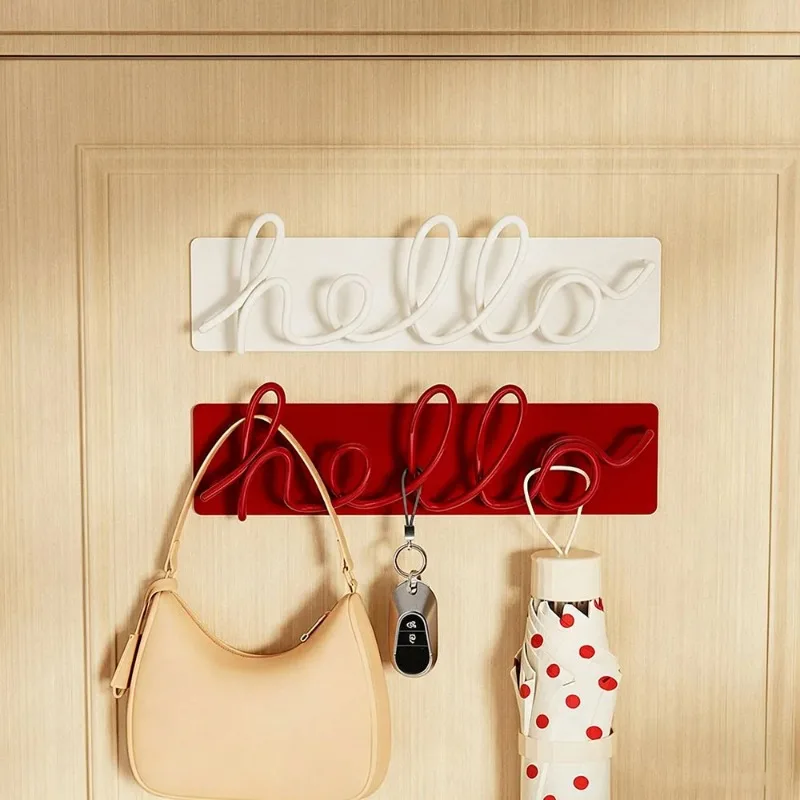 No Drill Minimalist Iron Wall Mounted Coat Hook, Multi-Purpose Hanger for Towel Key Scarf, Entryway Home Storage Organizer