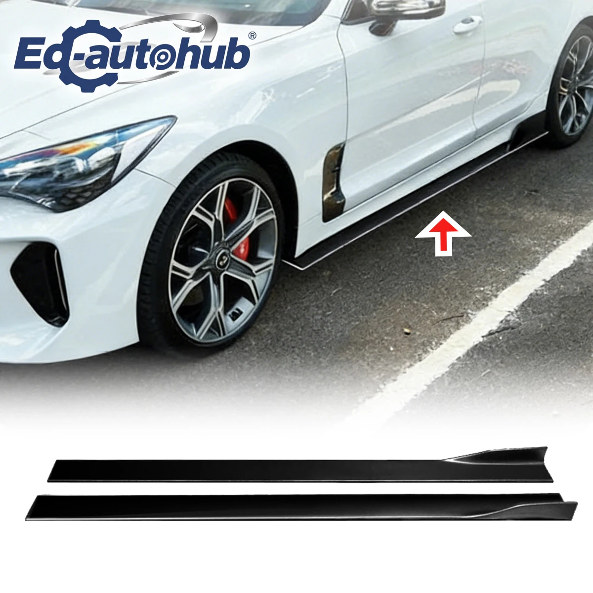 

Gloss Black Side Skirts Extension Rocker Splitter Lip Aesthetic Add-Ons for KIA Stinger 2018-2023 Enhance Vehicle's Appearance
