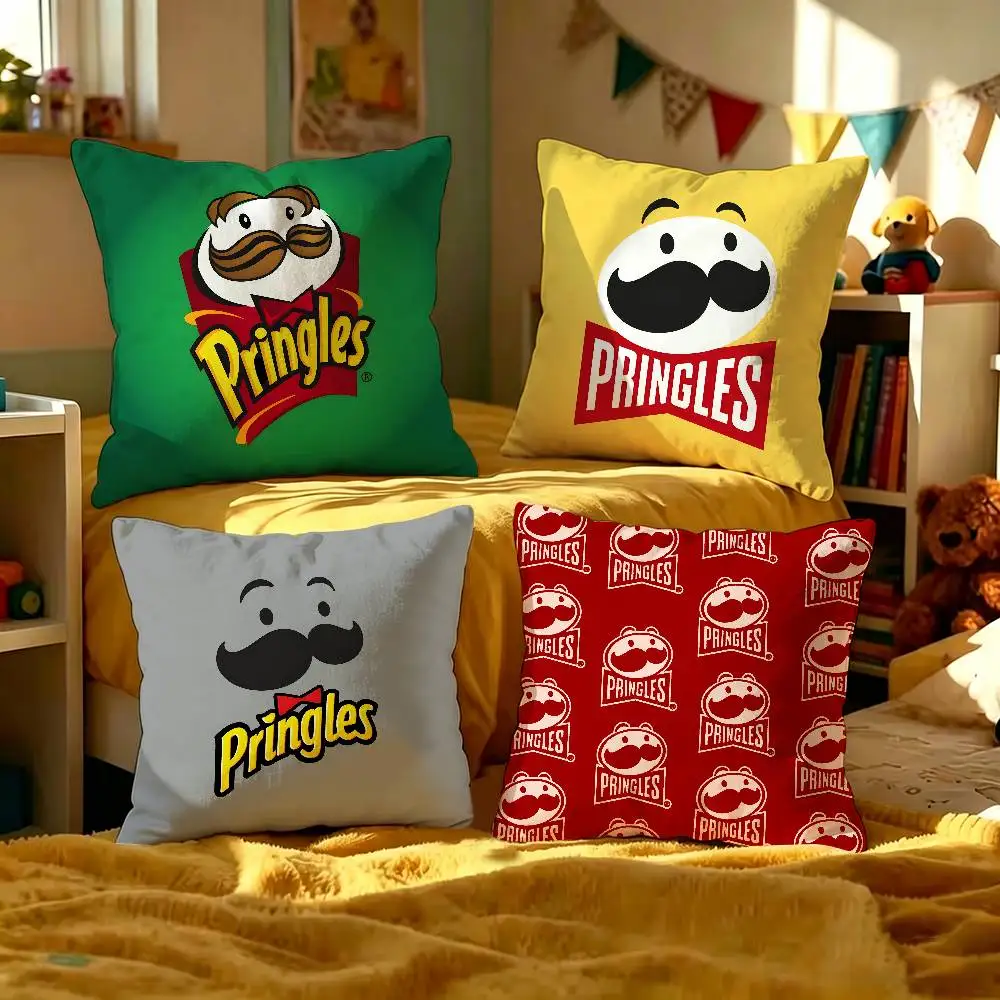 Funny P-Pringles Storage Cushion Cover Polyester Sofa Cushions Decorative Throw Pillows Home Decoration Pillowcover