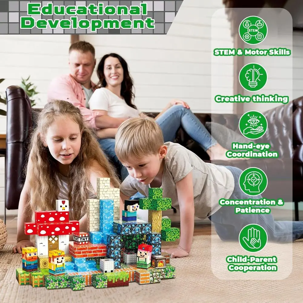 Magnetische bouwstenen set: 200-delig STEM-educatief speelgoed voor kinderen vanaf 3+, sterke magneten, ideaal voor jongens en meisjes, perfect Chr