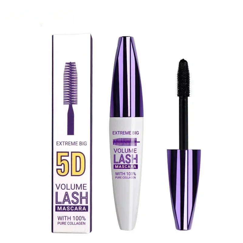 Mascara de ondulação de longa duração, 5D, tridimensional, azul e branco roxo, base multicolorida, sem manchas