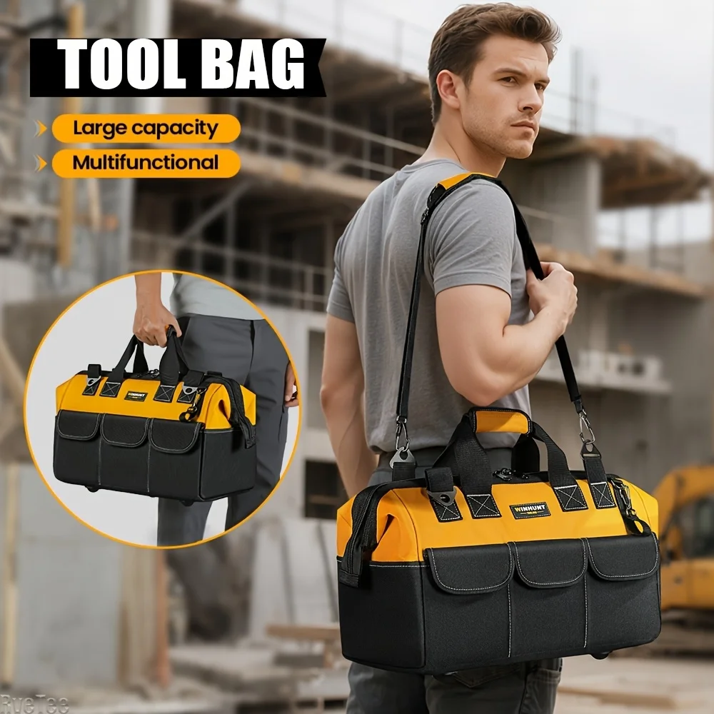 winhunt-heavy-duty-14-pocket-yellow-tool-bag-with-large-capacity-tool-free-assembly-large-zipper-opening