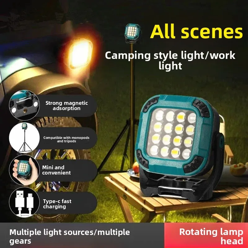Portable Rechargeable Strong Light LED Lantern - Magnetic Work Lamp for Camping Fishing Emergency