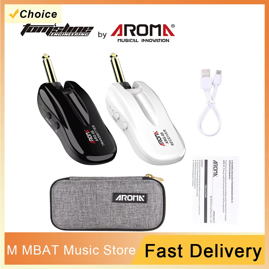 

ARG-05 Гитарная беспроводная система Беспроводной аудиопередатчик Приемник 5.8G Aroma Arg-05 Передача звука