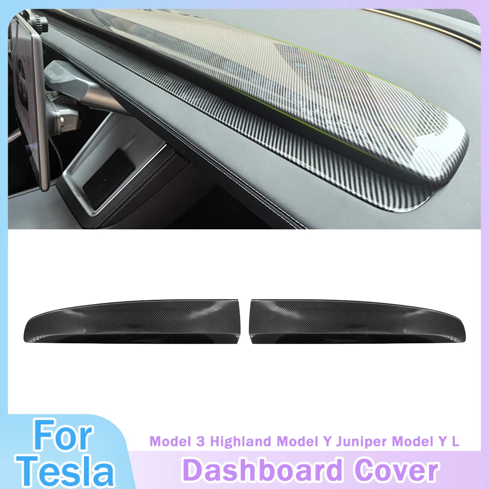 Dashboard Cover For Tesla Model 3 Highland Model Y Juniper Model Y L 2025 ABS Panel Trim Split Strip Cover Interior Accessories
