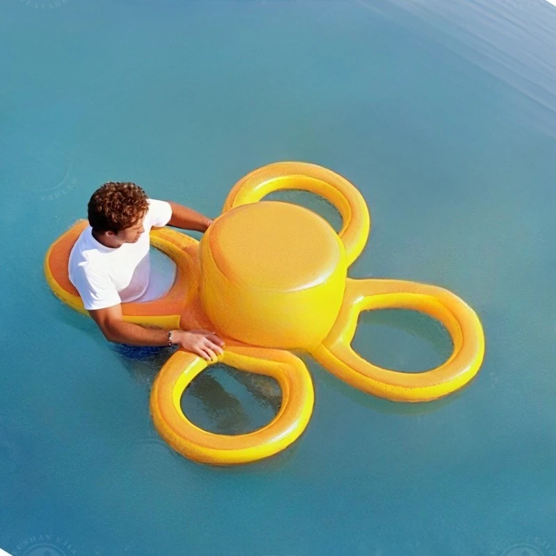 Boya de piscina amarilla brillante para 4 personas, bóia de rescate de agua duradera para salvavidas