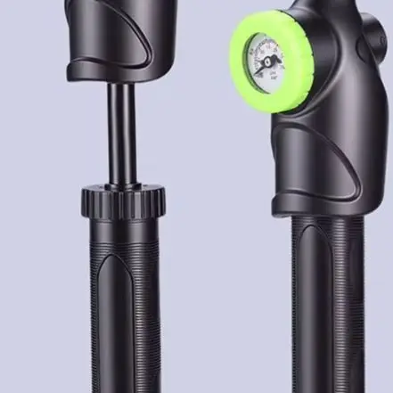Dual Action Sports Ball Air Pump Black Portable Hand Inflator With Pressure Gauge Ergonomic Handle Fast Inflation For Basketball