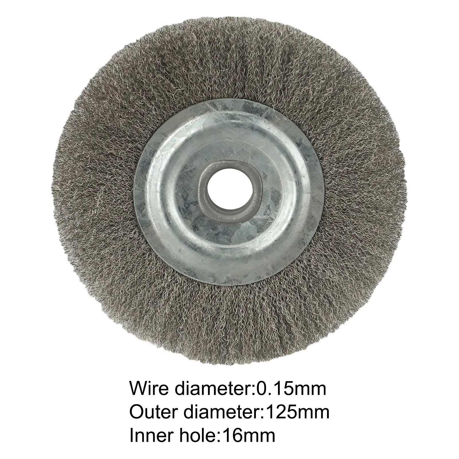 1pc 5inch 125mm Crimped Stainless Steel Wire Wheel Brush For Bench Grinder Polishing Abrasive Tool Metal Derust Wood Deburring