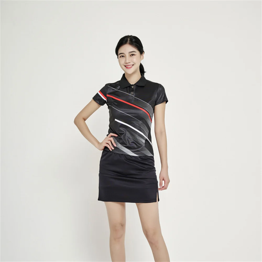 Badminton Uniform Sports Set Men's Women's Quick Drying Short Sleeved Top Competition Team Uniform Table Tennis Training Uniform