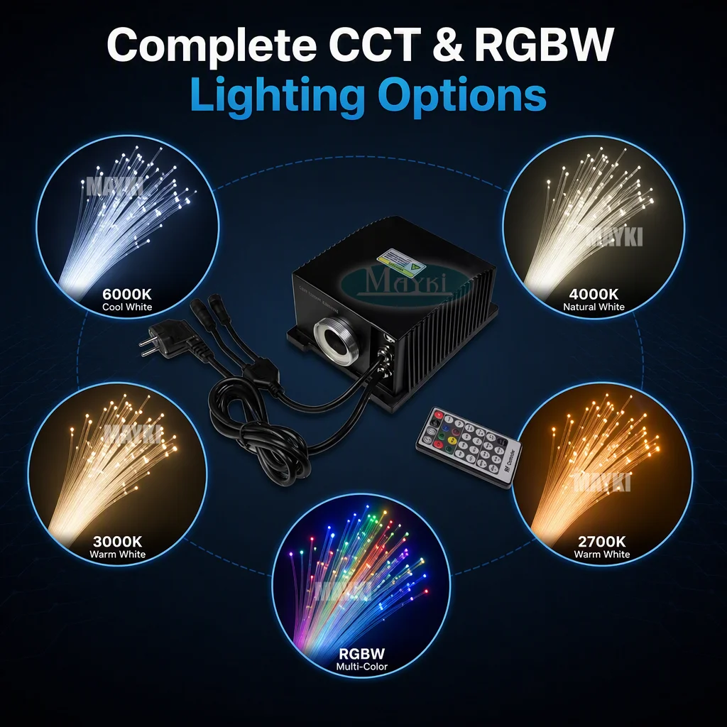 Outdoor Landscape LED Fiber Optic Light Source Weatherproof Fibre Light Projectors 20W RGBW DMX Optical Fiber Light Engine