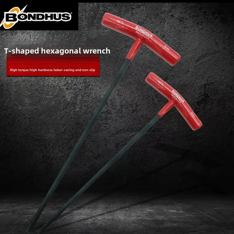 BONDHUS Metric T-Type Flat-Head Hexagon Wrench 3/5/6mm Imported High-Quality Hexagon Screwdriver Ideal for Precision Work