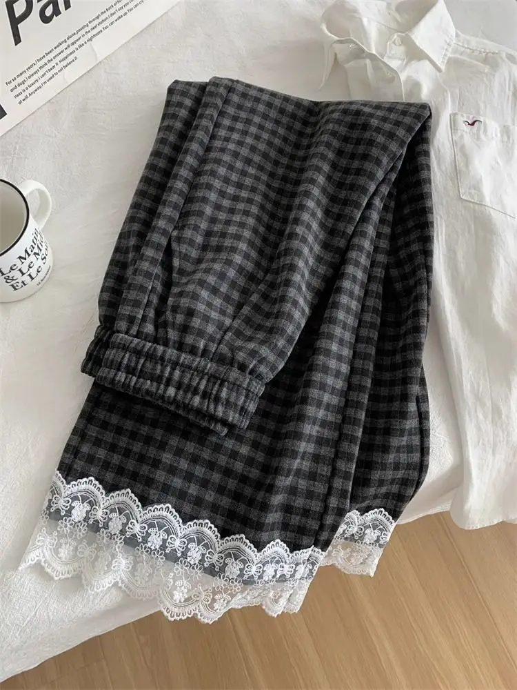 

Брюки женские красные Y2K летние Mori Garden льняные широкие брюки для улицы легкая дышащая подкладка курортные Femininas каникулы городские