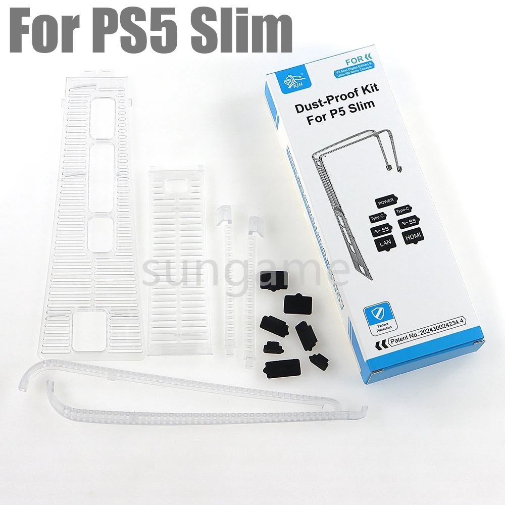 

10sets Transparent Black Dust Plug For PS5 Slim Game Console Dust Plug Accessories