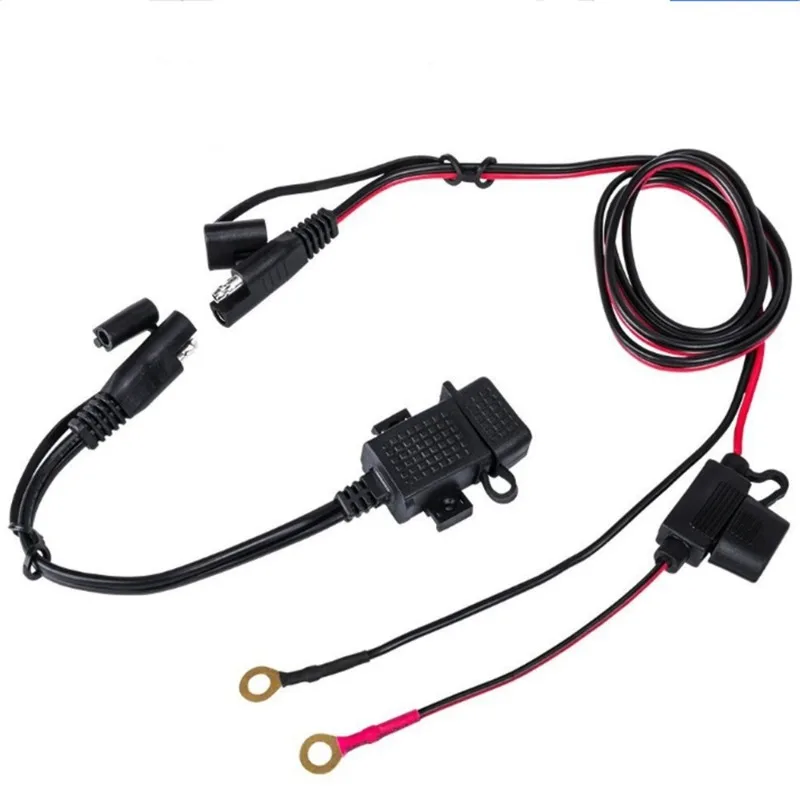 Nice For Charger Cable Adapter Motorbike Inline Fuse Power Supply12V Waterproof Motorcycle SAE To USB Phone GPS MP4
