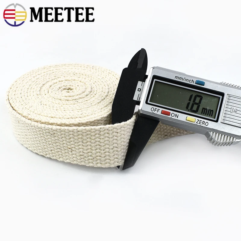 2-20Meters 10-50mm Cotton Webbing Tapes Thicked Canvas Ribbon Band Backpacks Strap Garment Decoration DIY Sewing Accessories