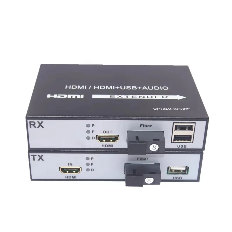 CCTV HD Video Audio 1920X1080P 60Hz 20KM Single Mode Fiber Optic Extender MI Fiber Optic Converter with USB Ports Metal