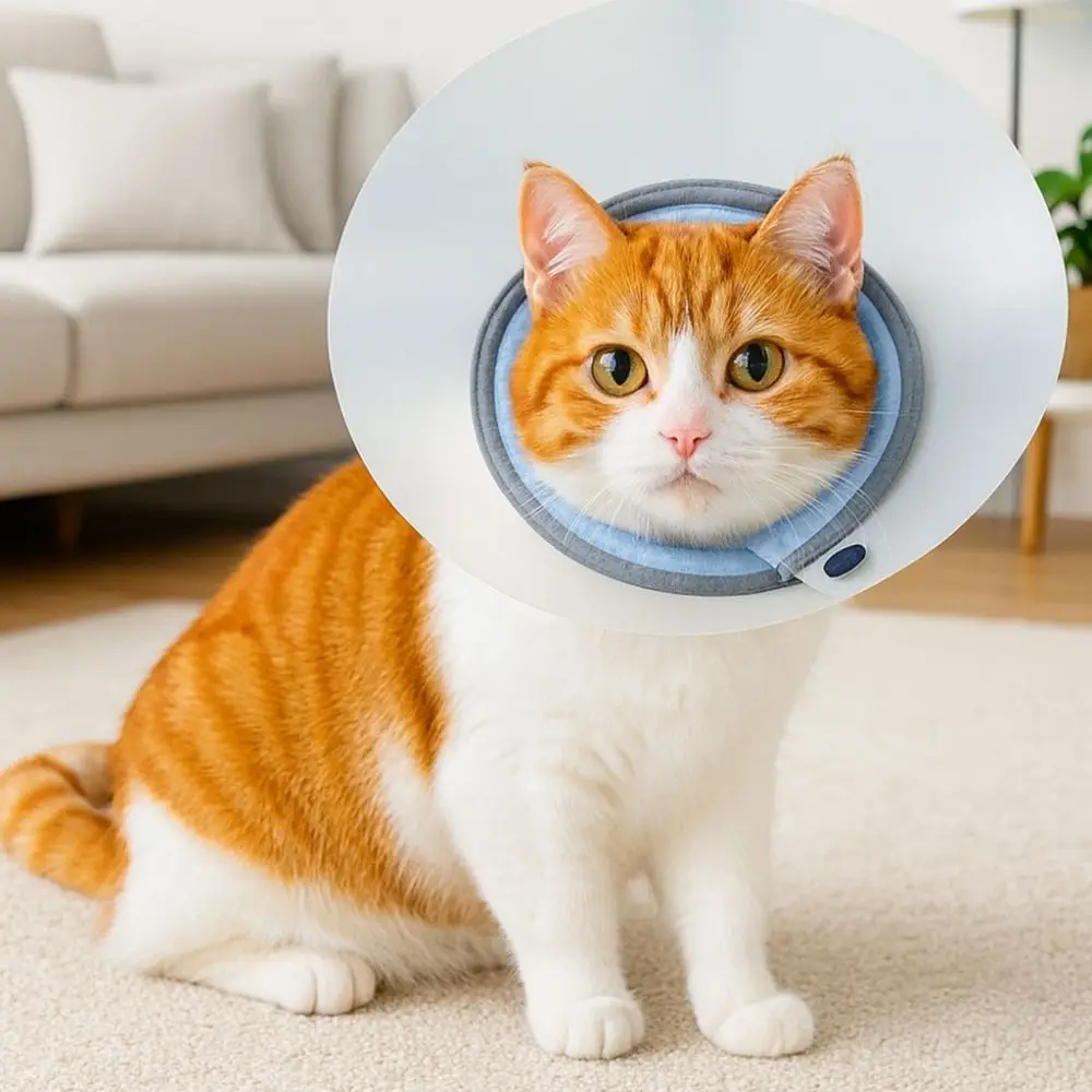 

Breathable Pet Protective Collar Adjustable Bite Resistant Anti-Bite Collar Anti-Scratch Transparent Cat Anti Lick Cover