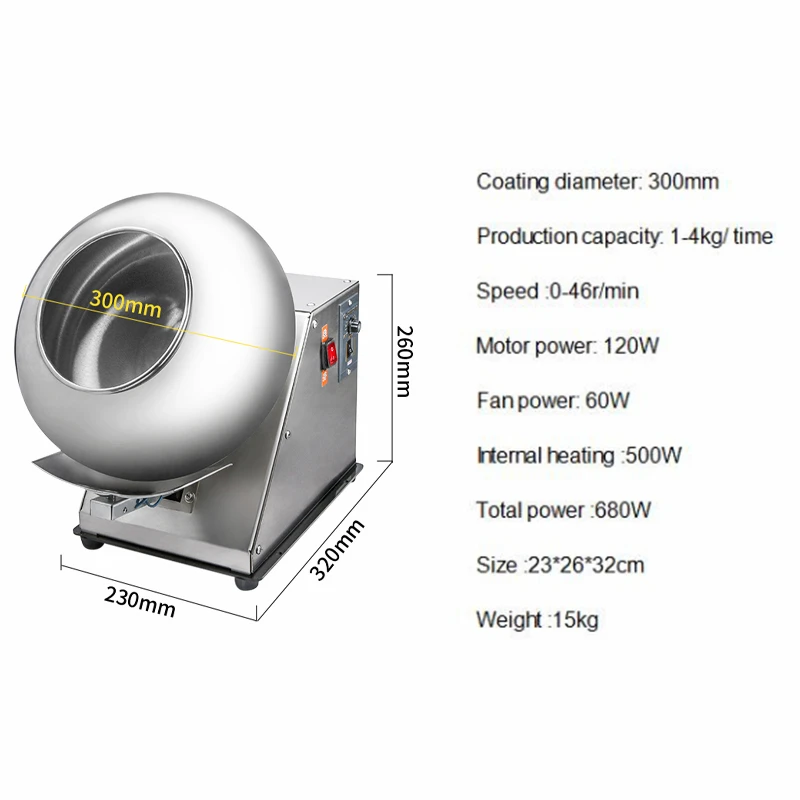 Traditional Chinese Medicine Coating Machine Pill Polishing Peanut Chocolate Candy Coating Machine Rolling Machine