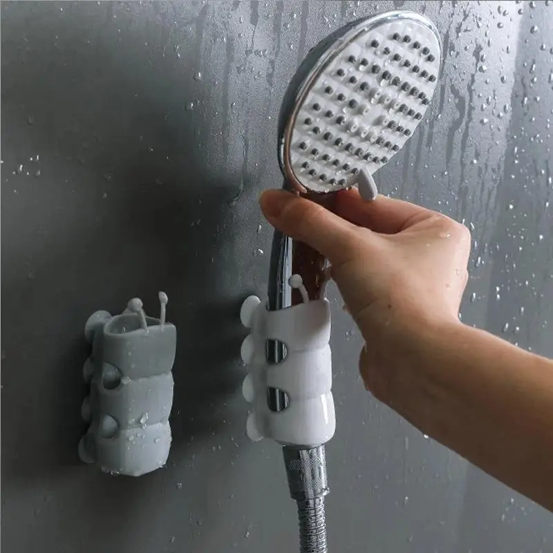 Practical New Removable Silicone Shower Head Holder Punch‑Free Suction Cup Wall Mount Bracket Bathroom Household Shower Gadget