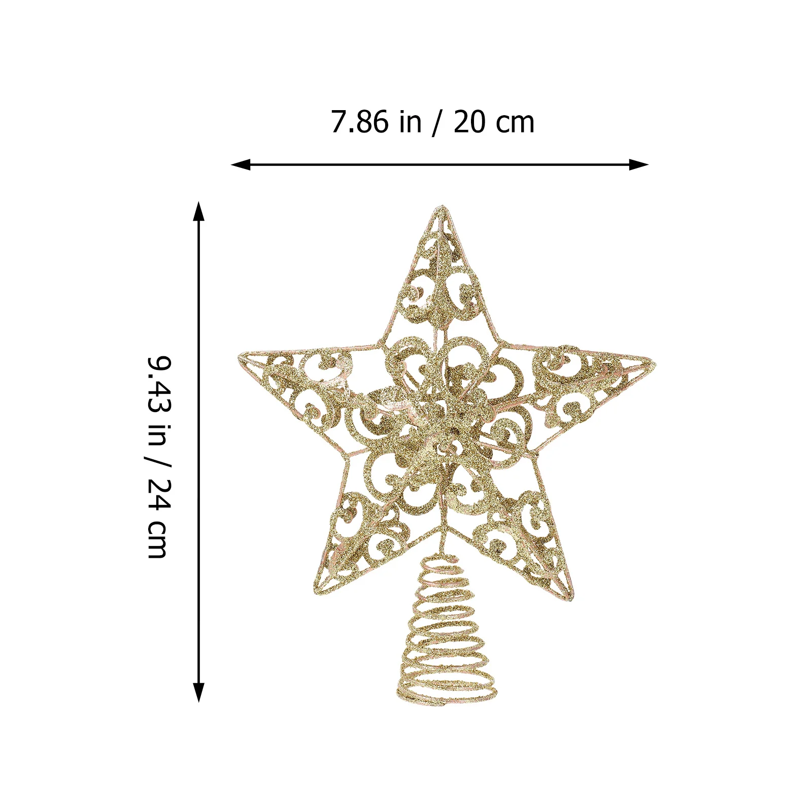 

1Pcs Lovely Star-Shaped Xmas Tree Adorn Iron Tree Topper Decor Elegant Finish for Holiday Ornament Cozy Christmas Atmosphere