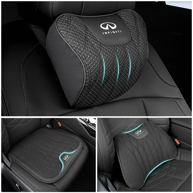 통기성 자동차 시트 쿠션, 머리 받침 요추 쿠션, 인피니티 Q50 FX35 Q30 G37 Q70 QX70 G35 Q60 QX50 QX60 QX80 QX30 JX35 G25