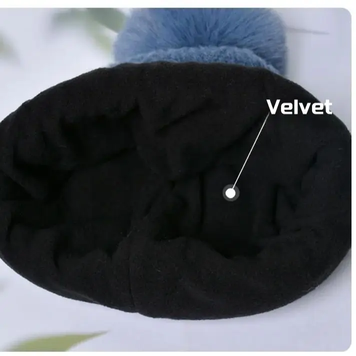 Winter Korean Fashion Knitted Woolen Hat Women Warm Hat Scarf Gloves Ear Protectors Set Hat Velvet Skiing 3Pcs