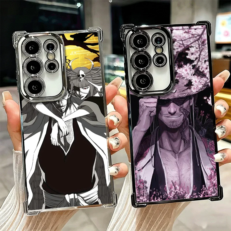 Bleach Kyoraku Shunsui Plating Phone Case For Samsung Galaxy S25 S26 Edge S24 S23 Ultra S22 S21 Plus S20 FE Anti-Fall Protection