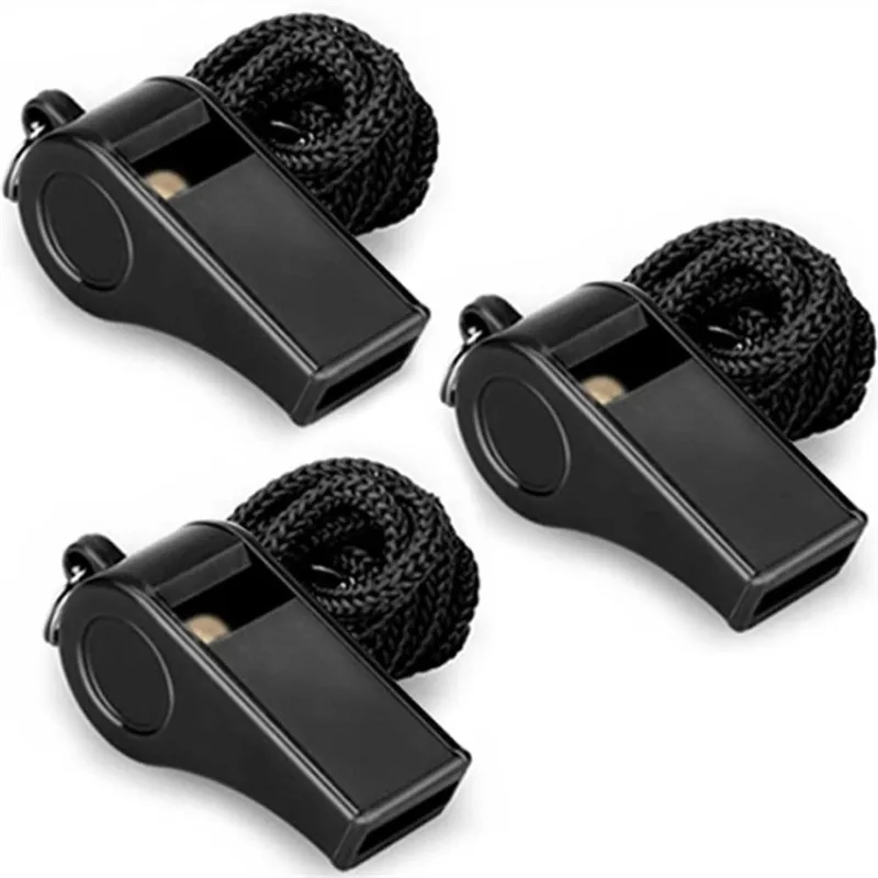 

Черный утолщенный свисток из АБС-пластика — ультразвуковой сварной ремешок для рефери на шею и свисток для выживания для занятий спортом, на открытом воздухе и экстренных ситуациях