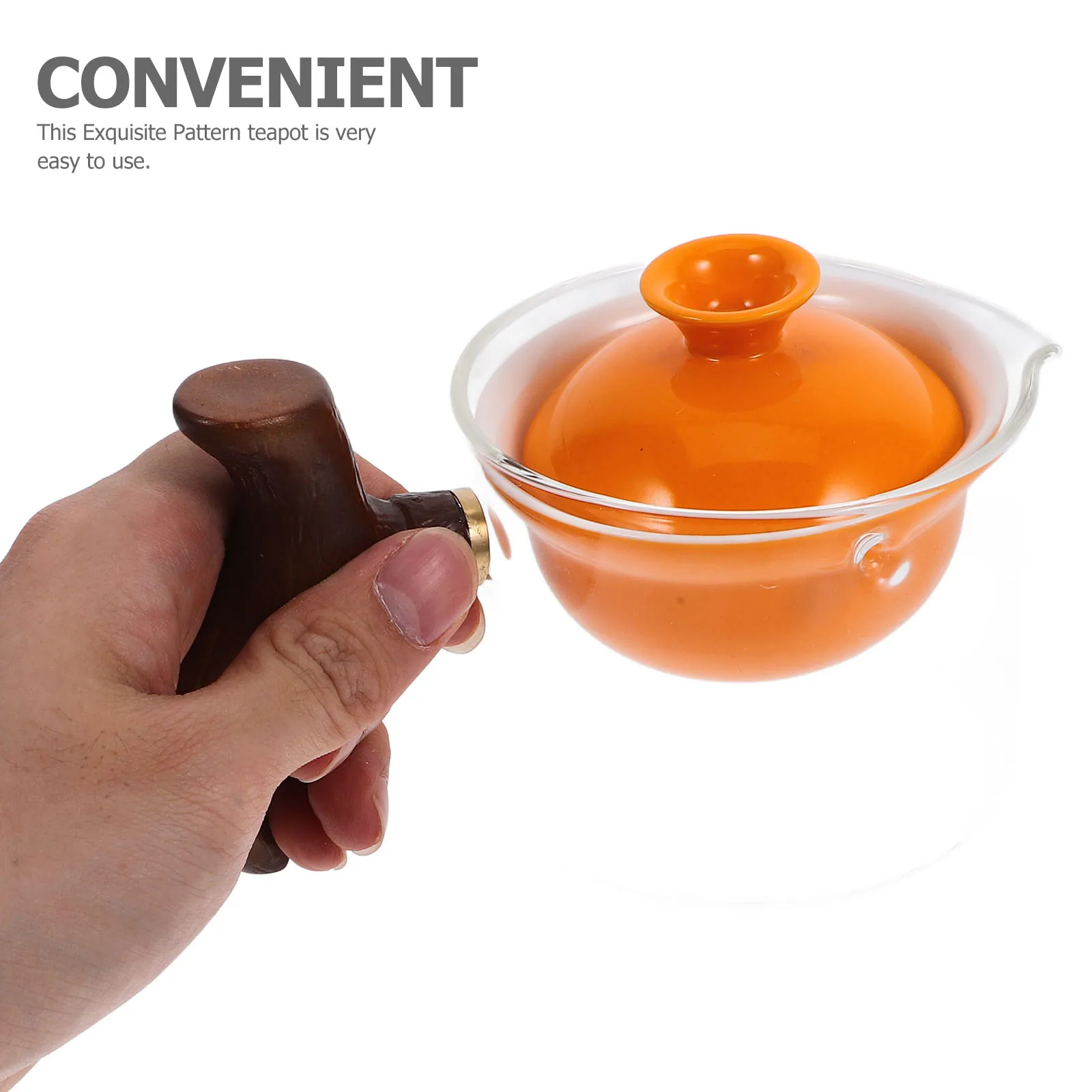 

Teapot with Side Handle Household Ceramic Teaware Making Small Orange Ceramics Home Porcelain